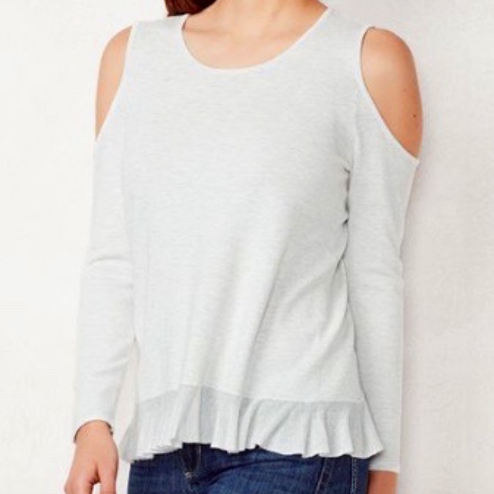 LC LAUREN CONRAD Cold Shoulder Top